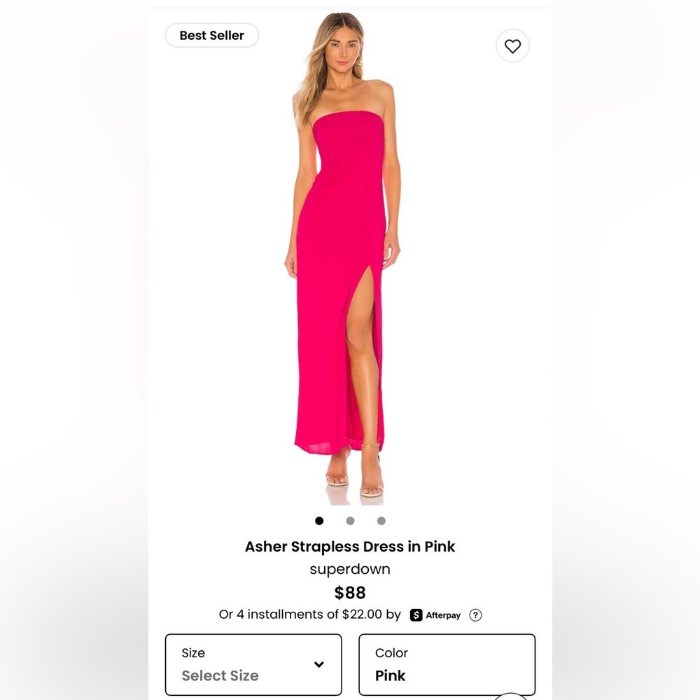 Superdown Strapless Dress in Pink